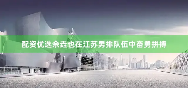 配资优选余垚也在江苏男排队伍中奋勇拼搏