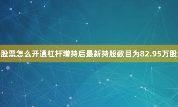 股票怎么开通杠杆增持后最新持股数目为82.95万股